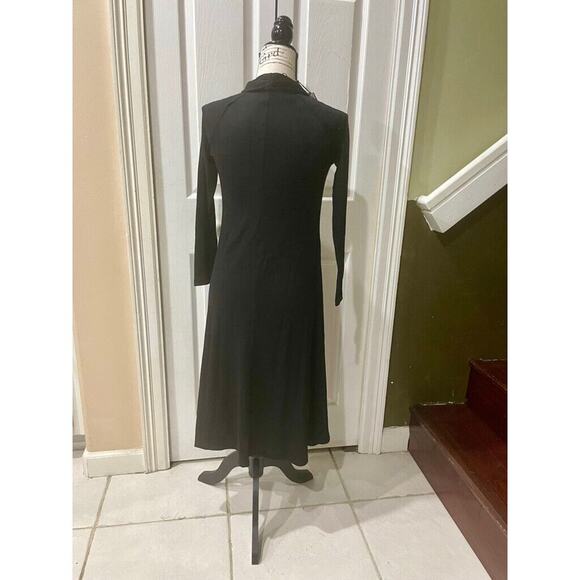 TALBOTS FIT AND FLARE MAXI DRESS SIZE XS BLACK SOPHISTICATED MINIMALIST CHIC - Picture 12 of 16